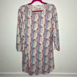 Victoria Secret Vintage Gold Label Floral Long Sleeve PJ Top Size M/L